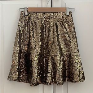 NWT xhilaration target gold sequin skirt S SMALL